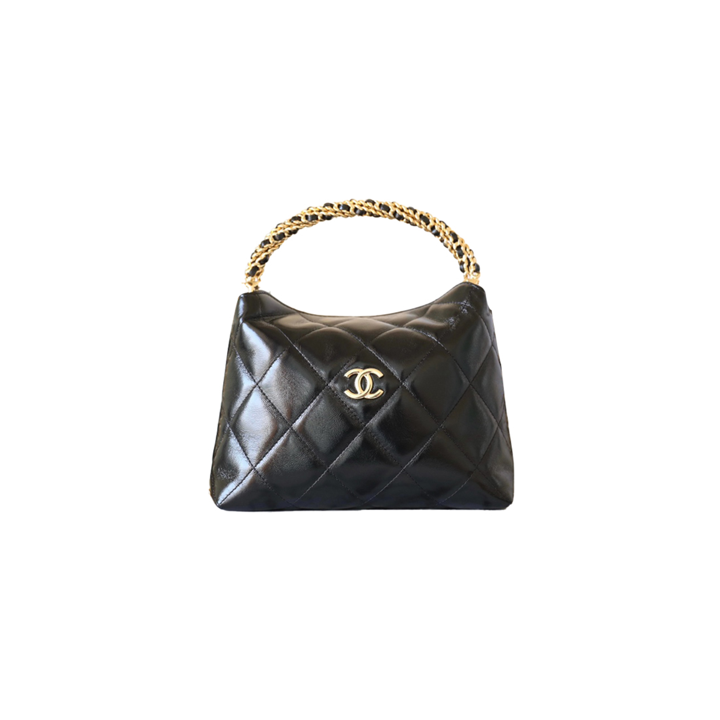 CHANEL MASTER 24B LAMBSKIN VINTAGE FLAP BAG GOLD QUILTED CC AP4066 (18.5*14*7cm)